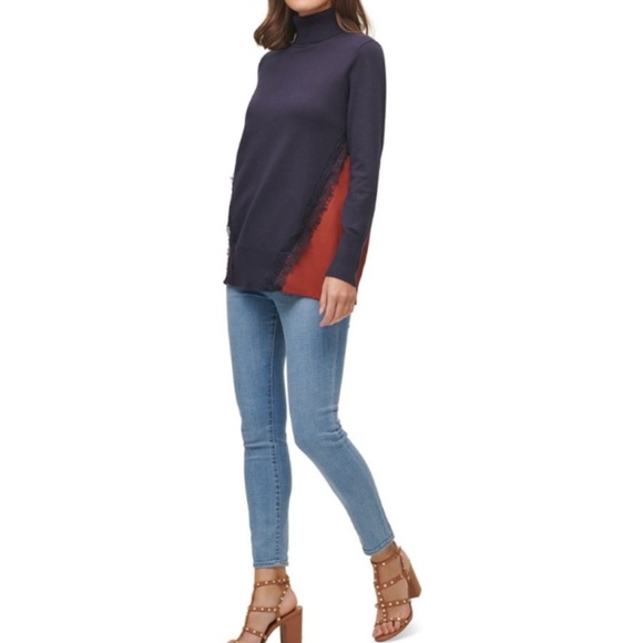 DKNY | Mixed Media Turtleneck Sweater - Picture 2 of 6